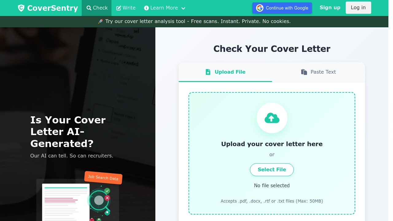 CoverSentry screenshot