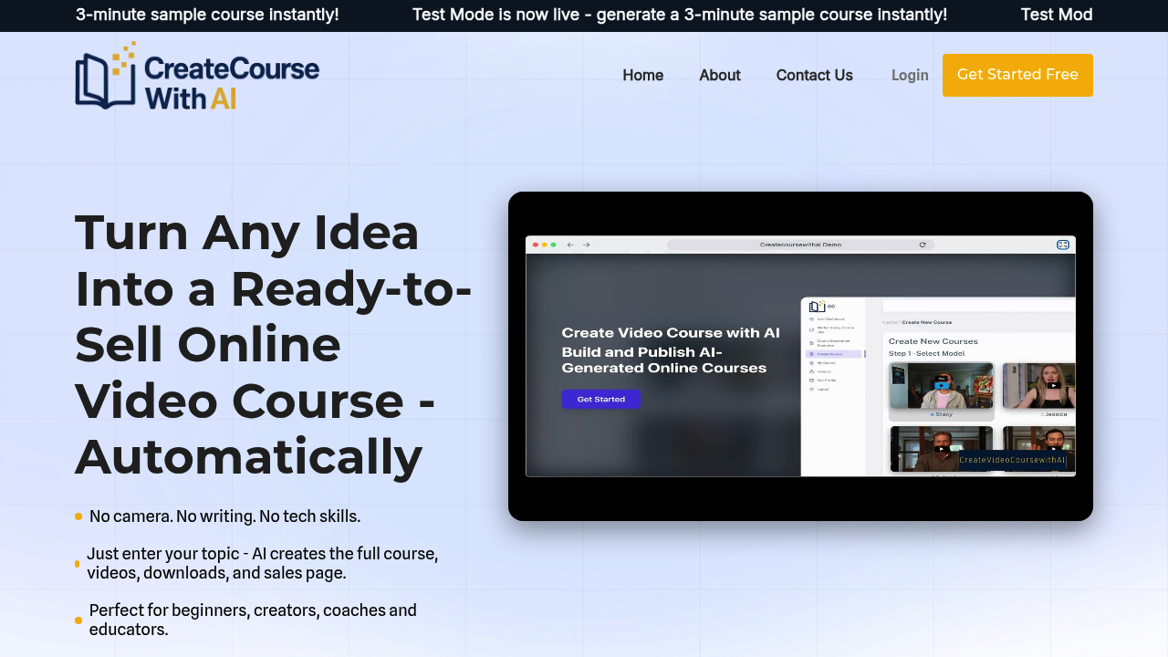 CreateCourseWithAI screenshot