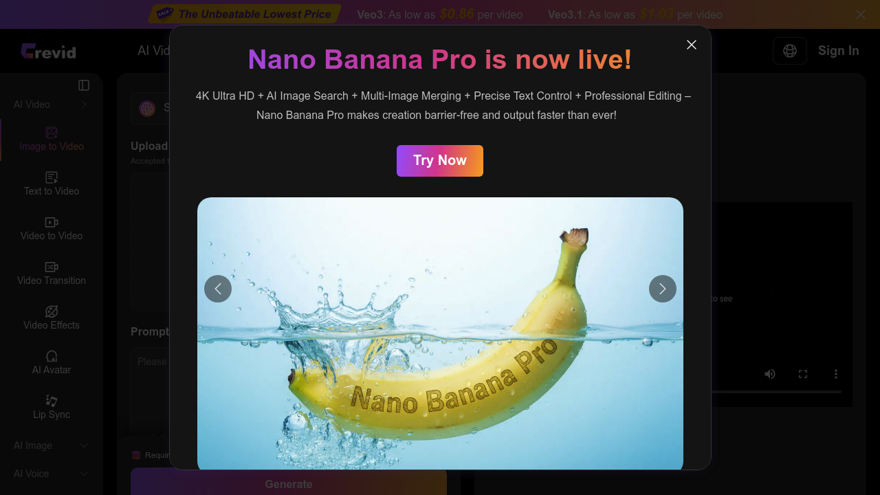 Crevid AI screenshot