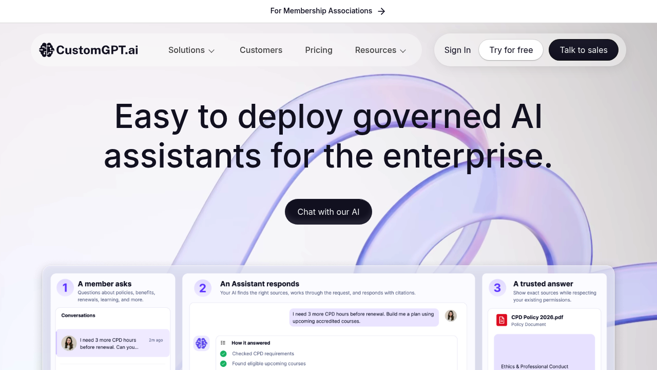 CustomGPT.ai screenshot