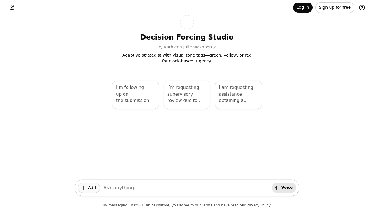 Decision Forcing Studio screenshot