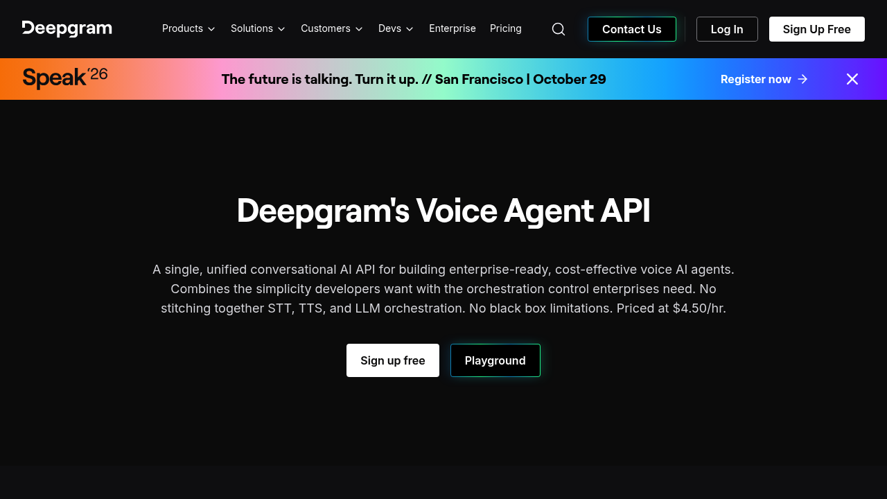 Deepgram Voice Agent API screenshot