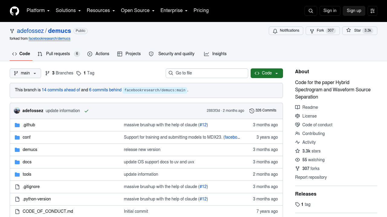 Demucs screenshot