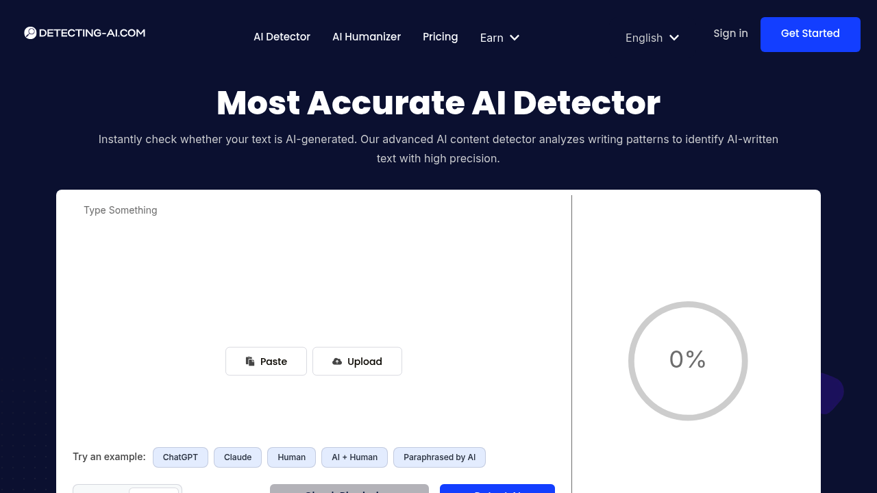 Detecting-AI.com screenshot
