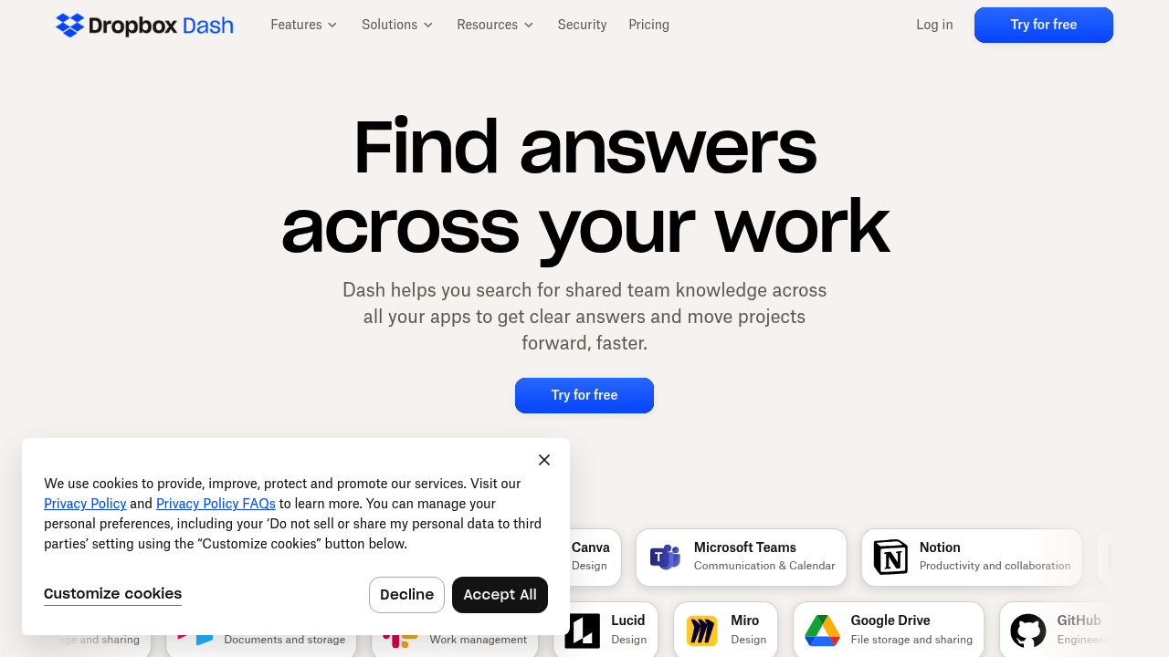 Dropbox Dash screenshot