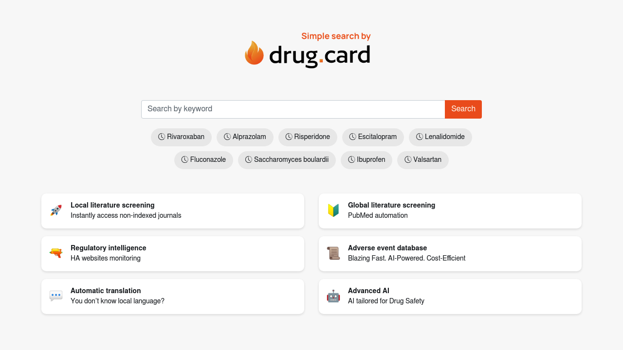 DrugCard Simple Search screenshot