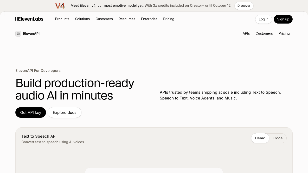 ElevenLabs API screenshot