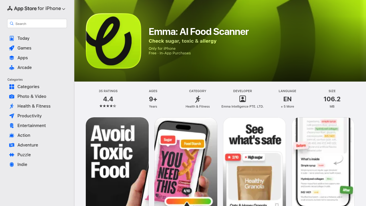 Emma: AI Food Scanner screenshot