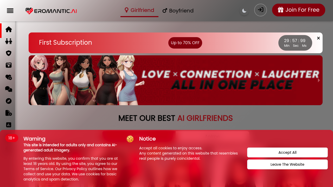 Eromantic AI screenshot