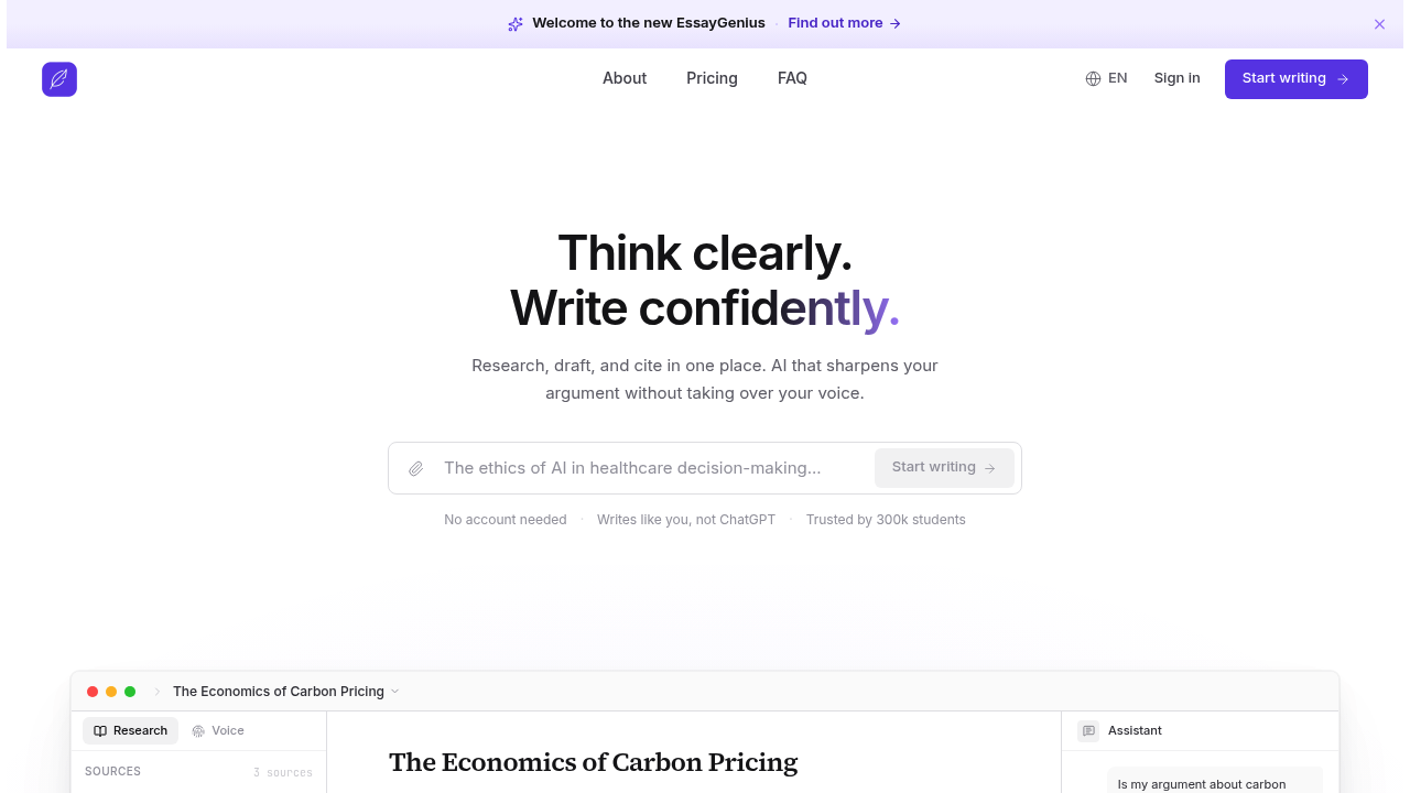 EssayGenius screenshot