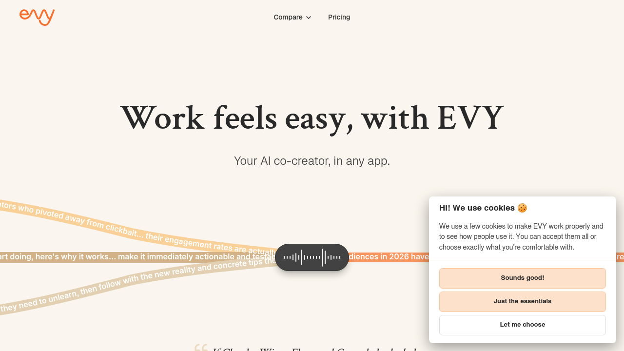 EVY - your AI co-creator screenshot