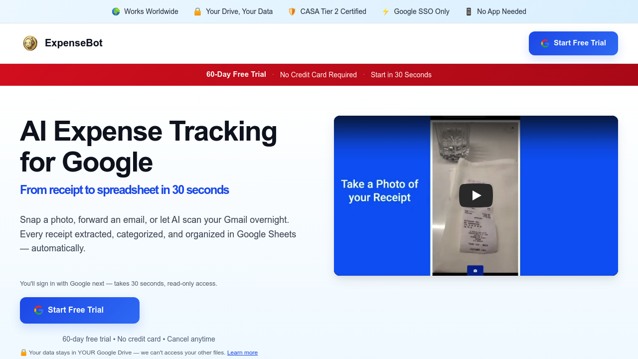 ExpenseBot screenshot