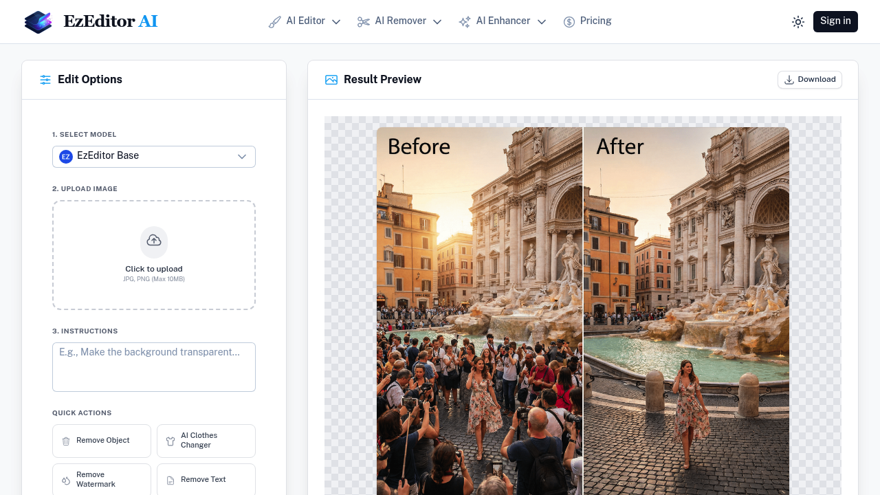 EzEditor AI Magic Editor screenshot