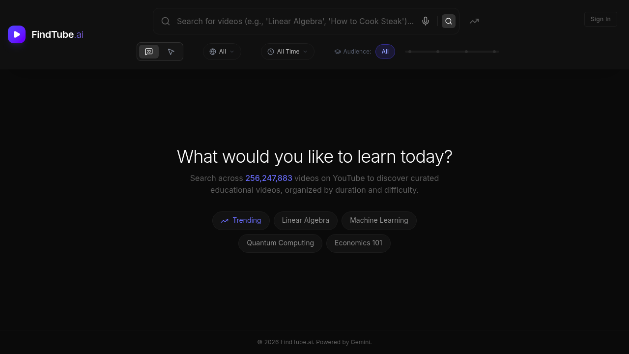 FindTube.ai screenshot