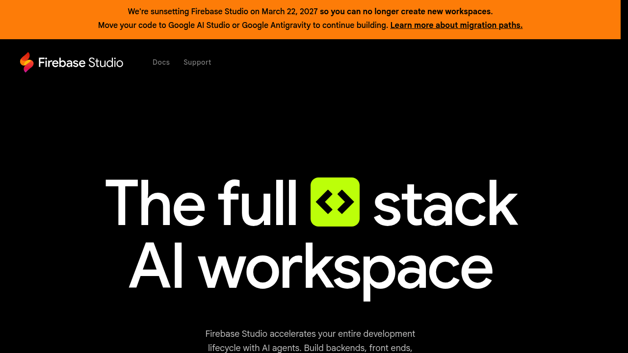 Firebase Studio screenshot