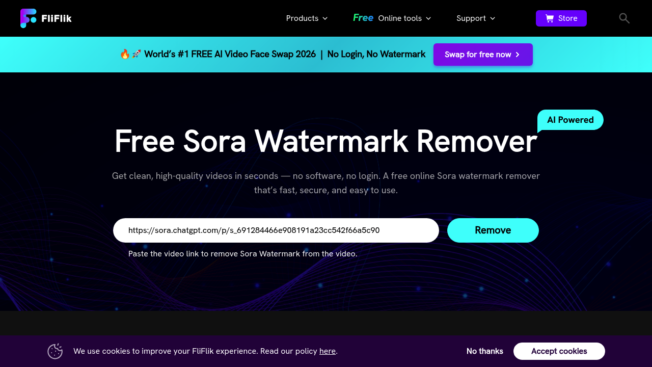 FliFlik Sora Watermark Remover screenshot