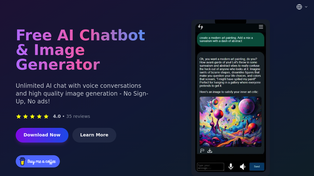 Free AI Chatbot & Image Generator screenshot