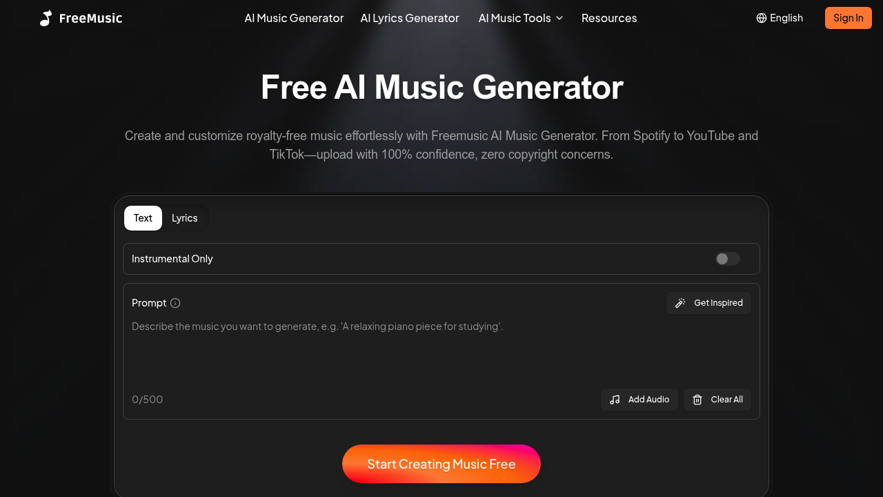 FreeMusic AI screenshot