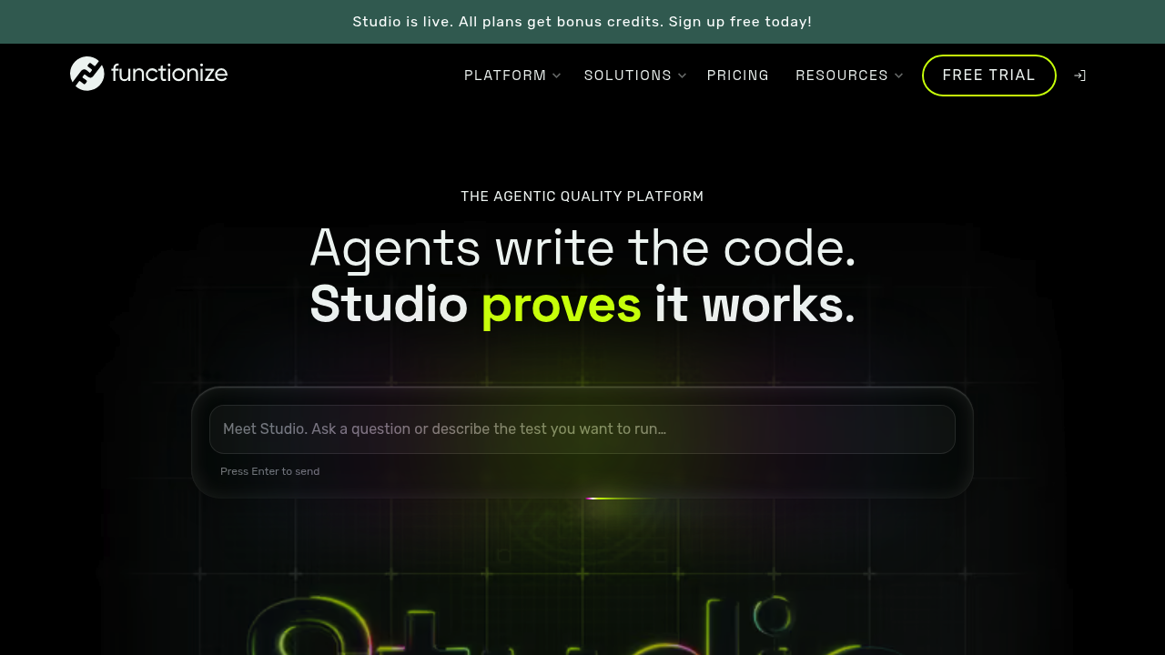 Functionize screenshot