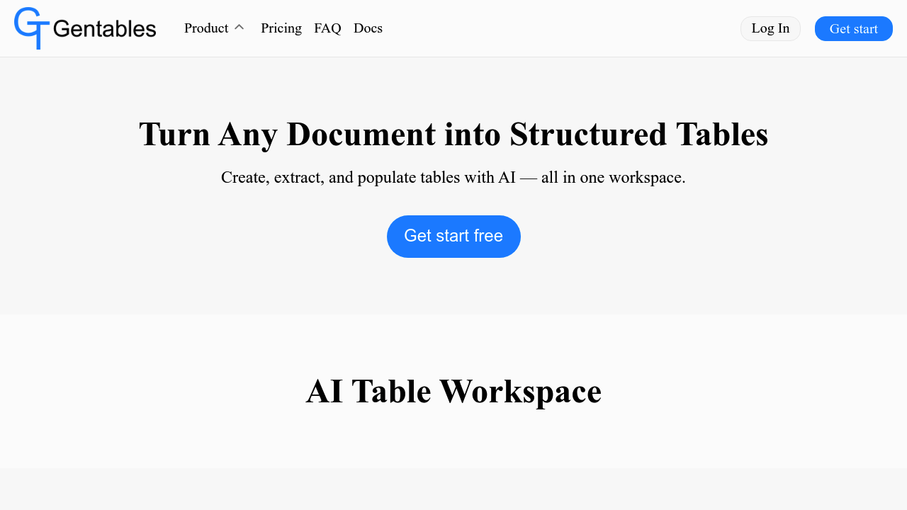Gentables screenshot