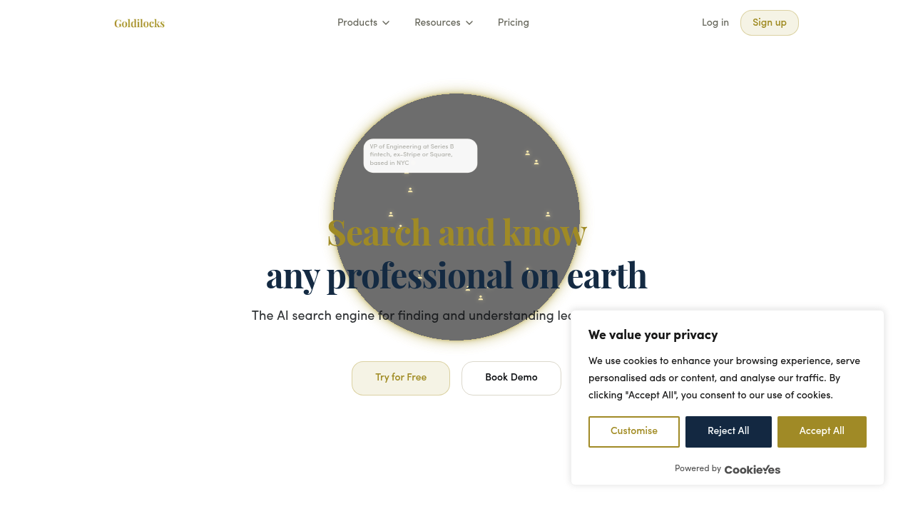 Goldilocks People Search Platform screenshot
