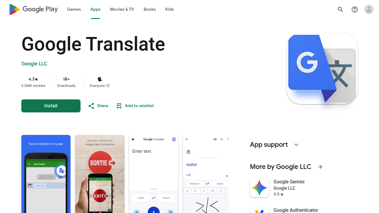 Google Translate screenshot