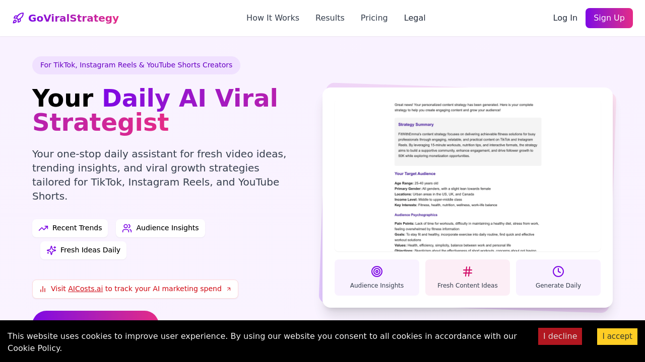 GoViralStrategy screenshot