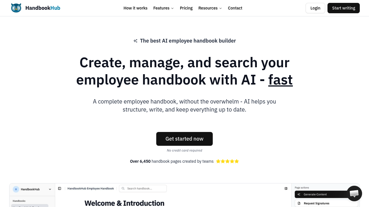 HandbookHub AI screenshot