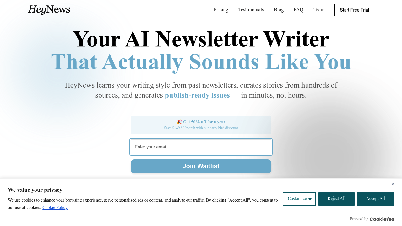 HeyNews.co screenshot