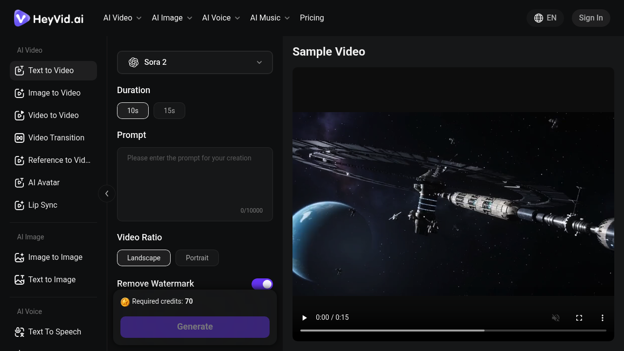 HeyVid AI screenshot