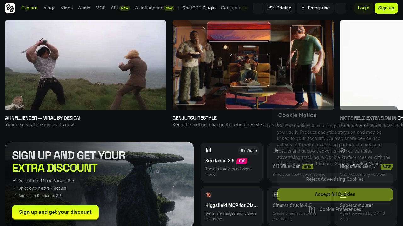 Higgsfield screenshot