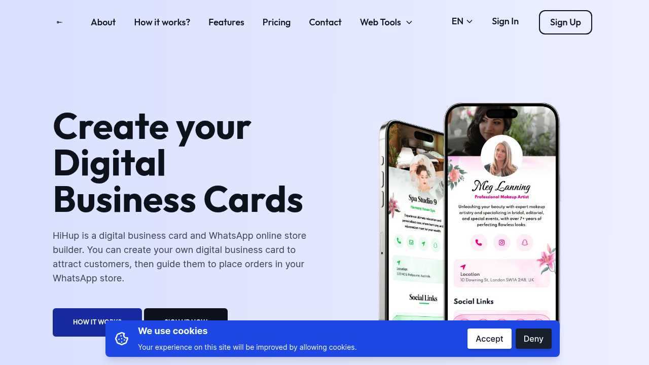HiHup - Create your Digital Business Cards screenshot