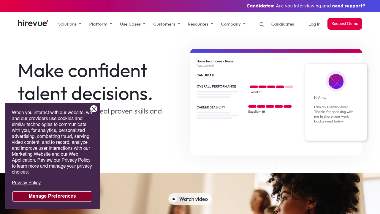 HireVue screenshot