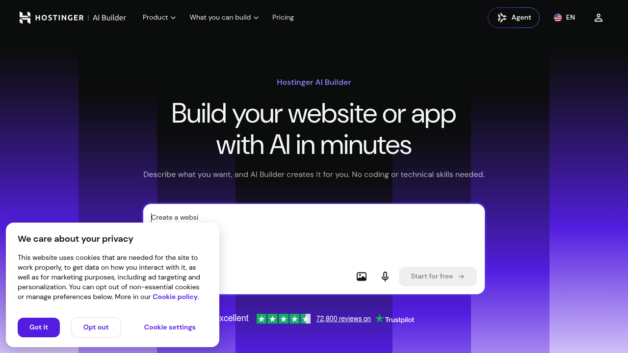 Hostinger | Horizons screenshot