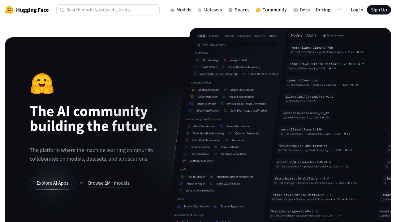 Hugging Face screenshot