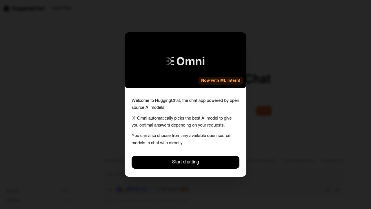 HuggingChat screenshot