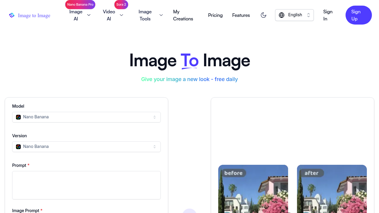 Image to Image.tech screenshot