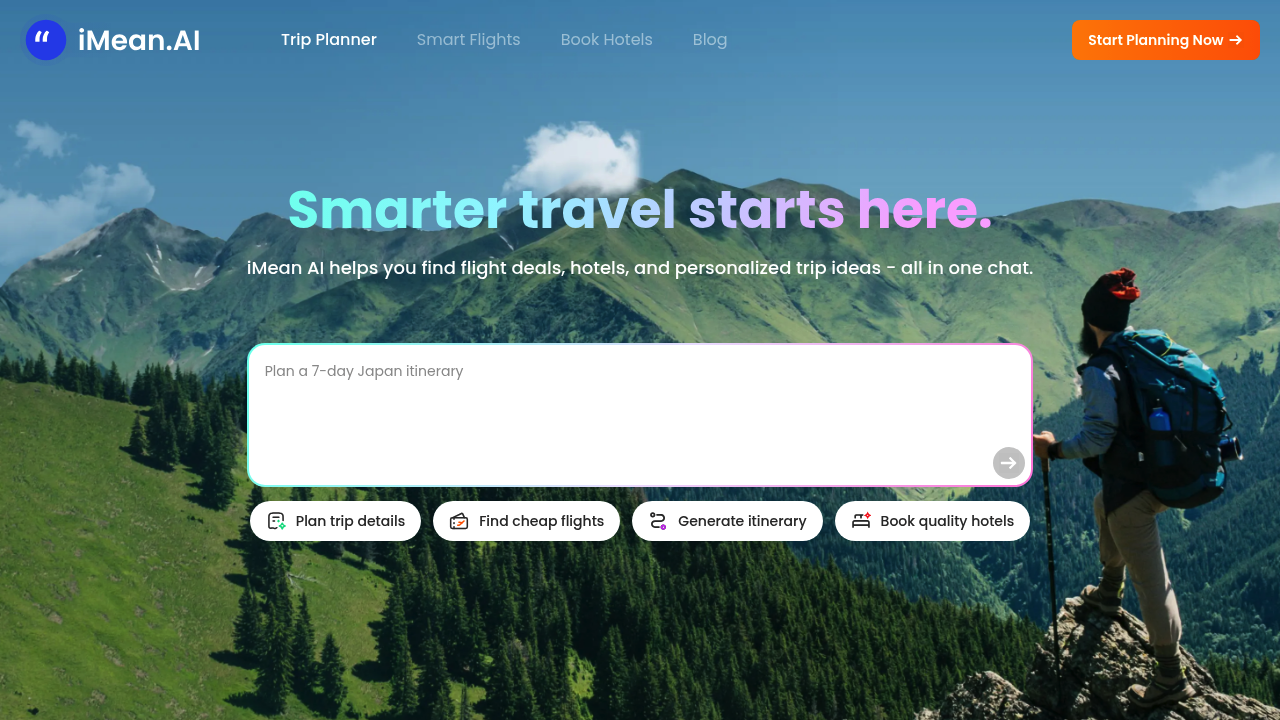 iMean AI Trip Planner screenshot