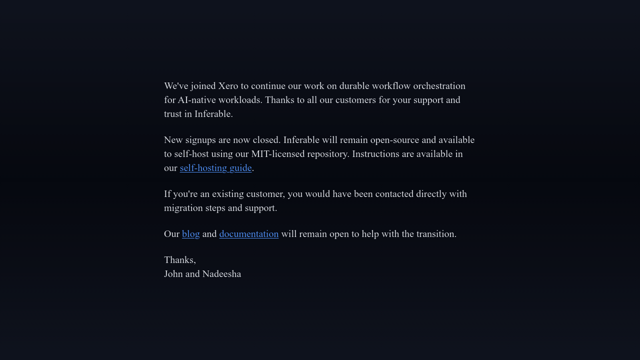 Inferable screenshot