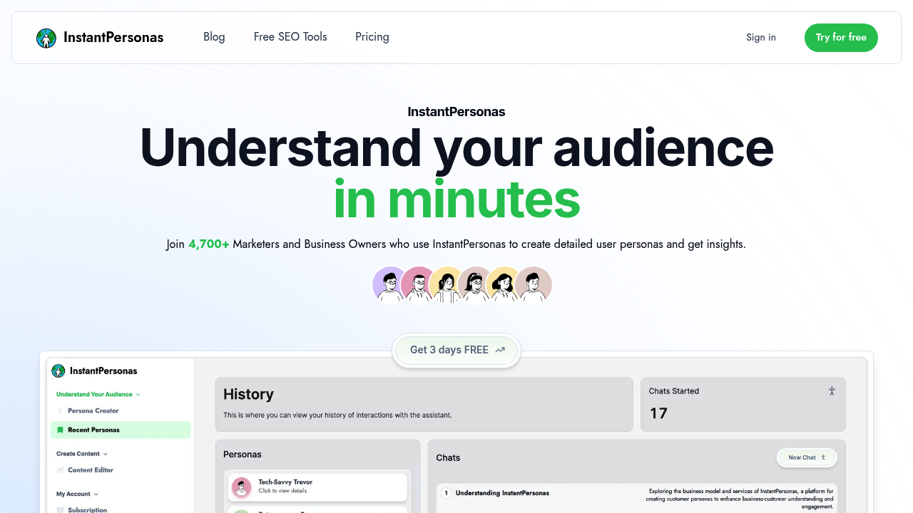 InstantPersonas screenshot