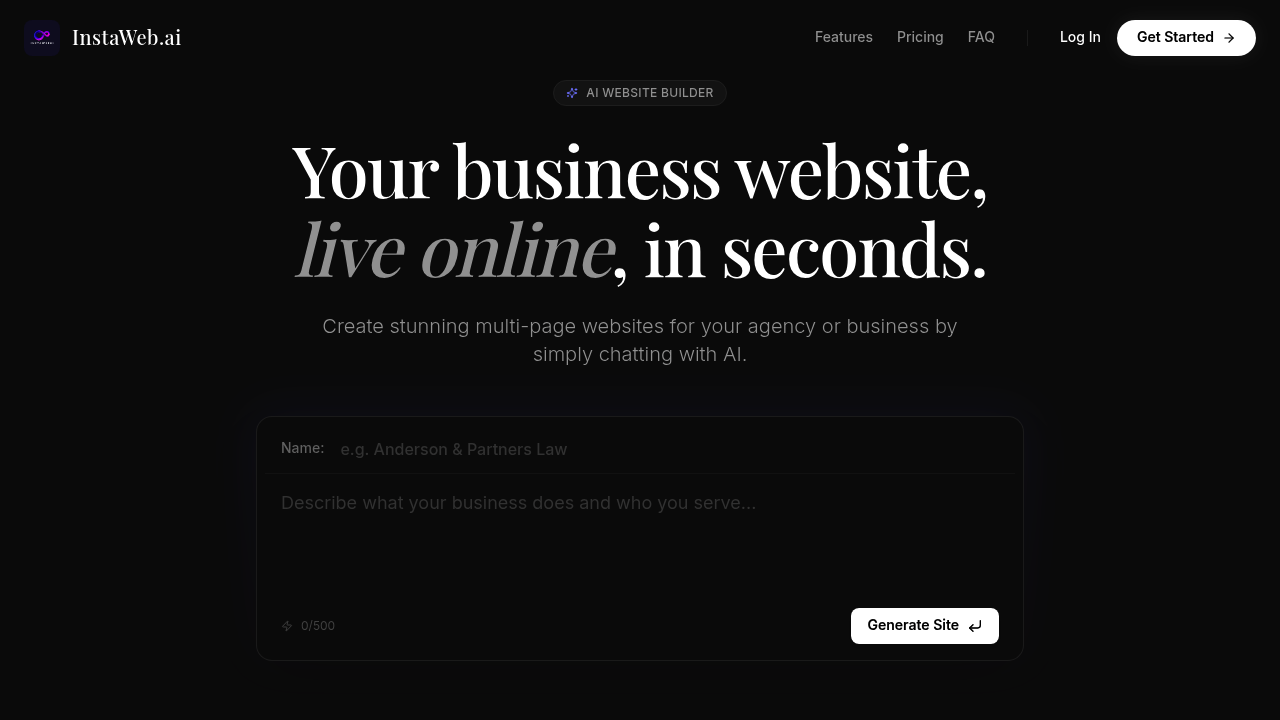 InstaWebAI screenshot