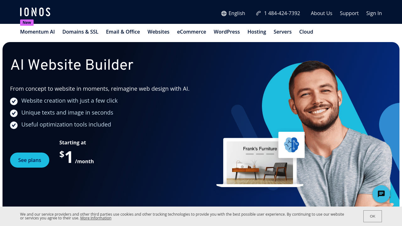 IONOS AI Website Builder screenshot