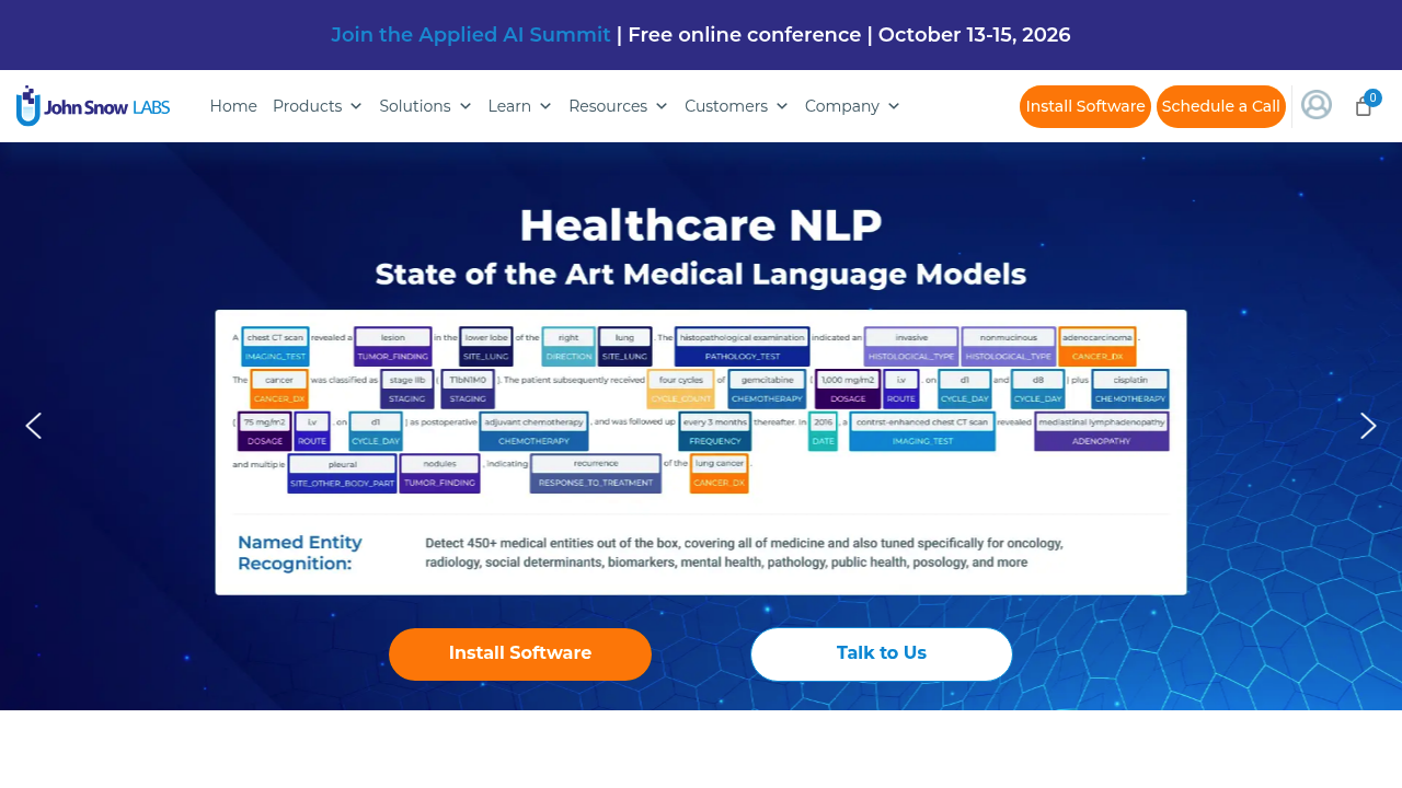 John Snow Labs Healthcare NLP screenshot