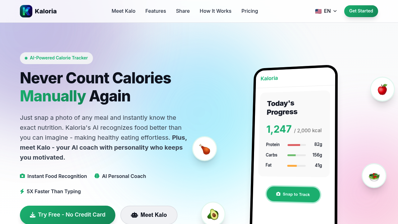 Kaloria - Calorie tracking screenshot