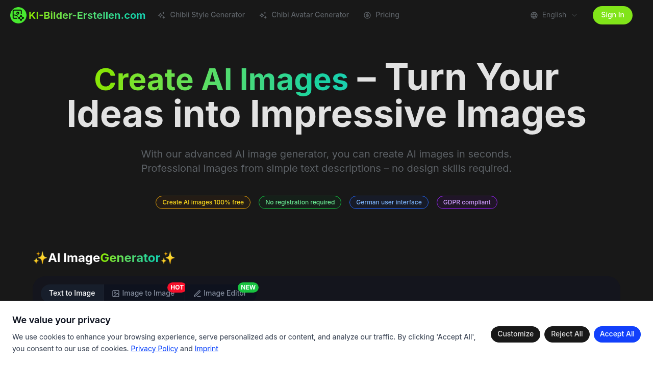 KI-Bilder-Erstellen.com screenshot