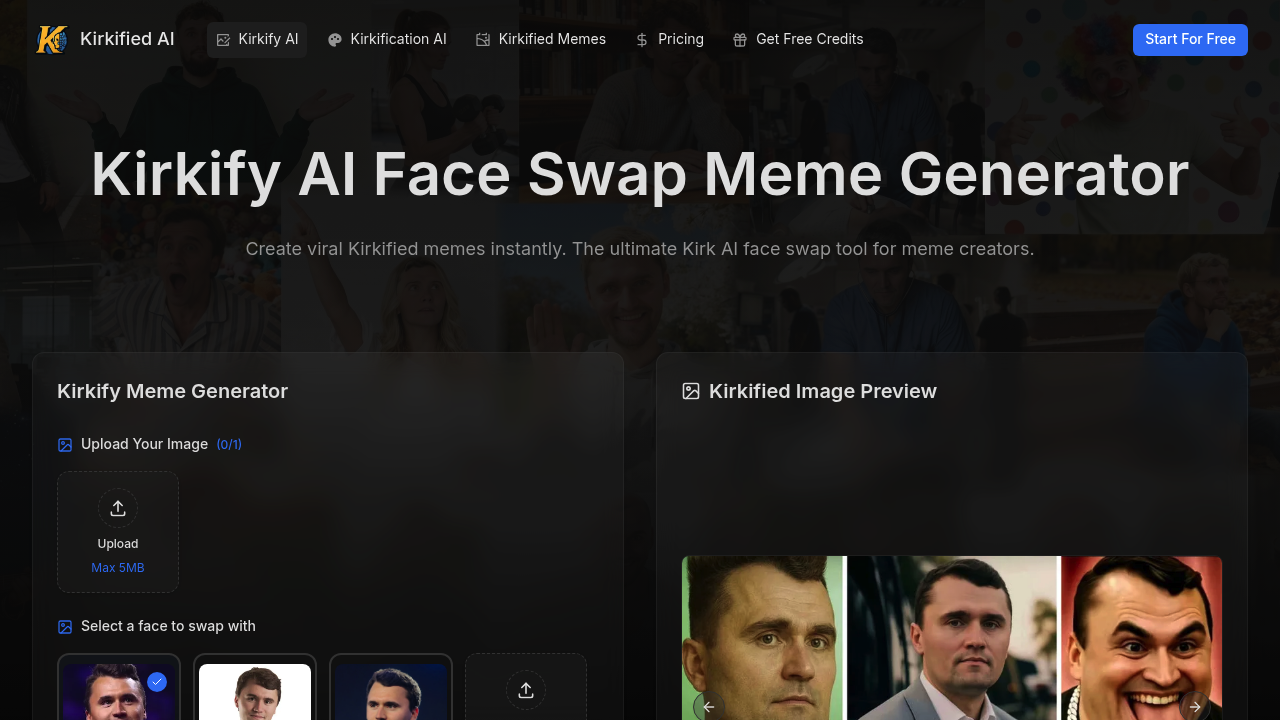 Kirkified AI screenshot