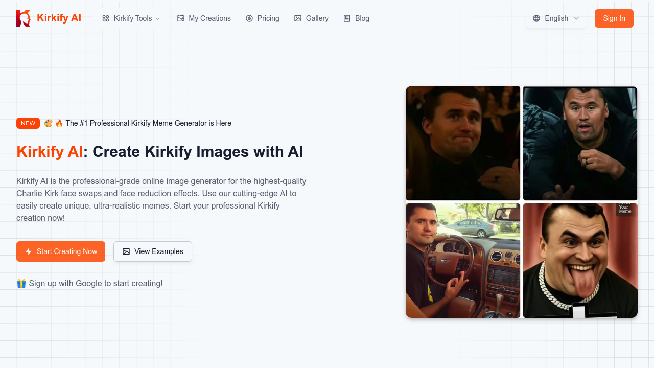 Kirkify AI Images Generator screenshot