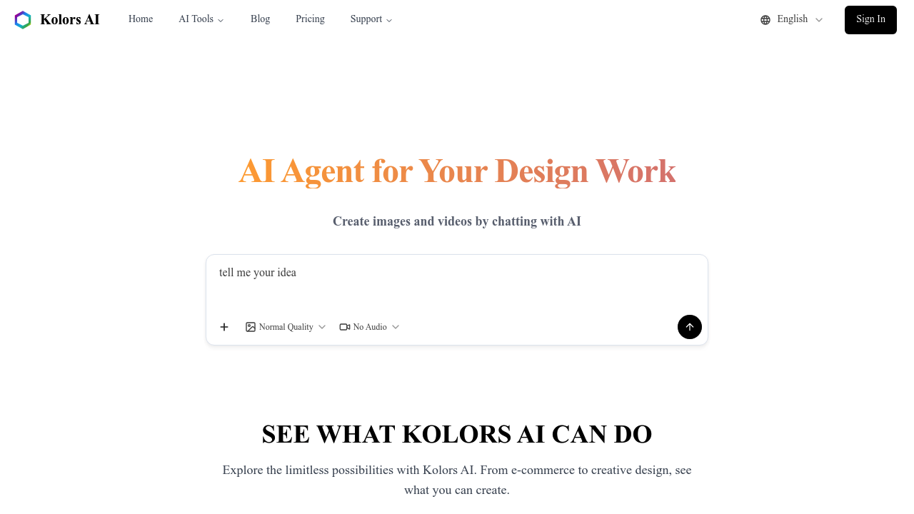 Kolors AI screenshot