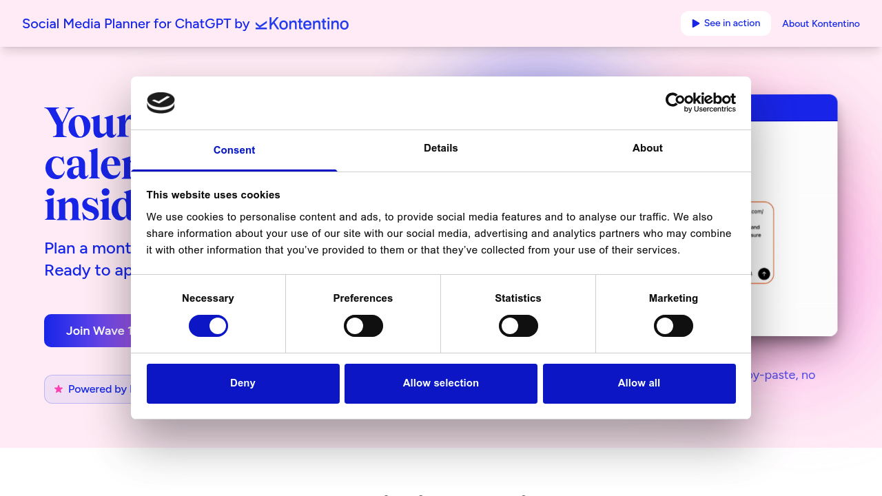 Kontentino screenshot