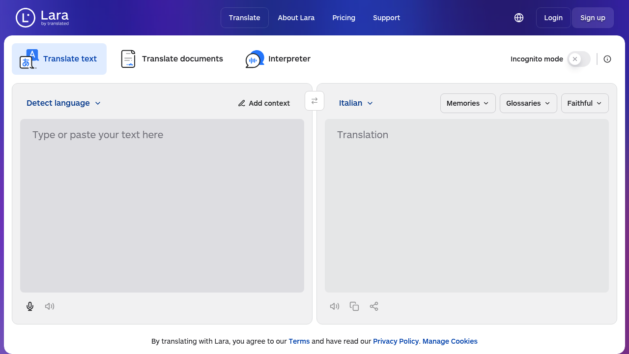 Lara Translate screenshot